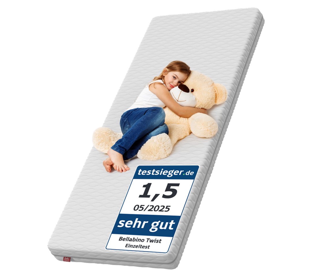 Kindermatratze Twist, Bellabino, 11 cm hoch, Härtegrad H2, Kaltschaummatratze, abnehmbarer Bezug von Bellabino