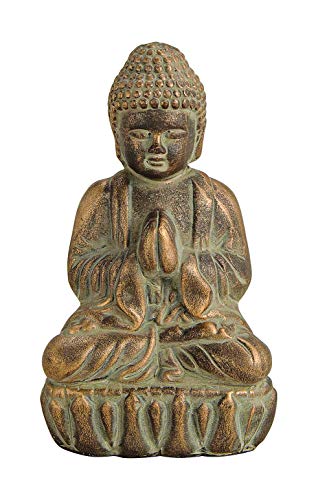 1 Buddha Figur Ton Deko Skulptur goldfarben von Belladecora