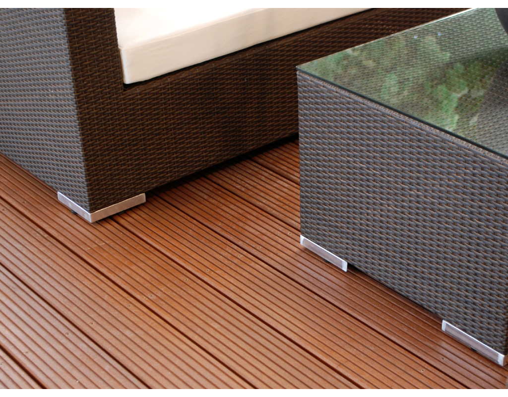 Belladoor Terrassendiele Bangkirai *Premium-Qualität* - Stärke/Breite 25x145 mm, Länge 1,52 m, fein geriffelt / grob geriffelt von Belladoor