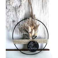 Kranz | Trockenblumenkranz |Flowerhoop Wanddeko Türdeko |Blumenkranz Geschenkidee Metallring Trockenblumen von Bellafee