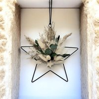Metallstern 25cm | Led Stern Weihnachtsstern| Kranz Trockenblumen Flowerhoop Wanddeko Türdeko Weihnachten Geschenkidee von Bellafee