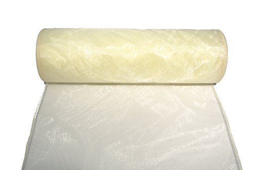 Organza Tischband champagner/creme 24 cm breit, 10 Meter lang von CURV BAR