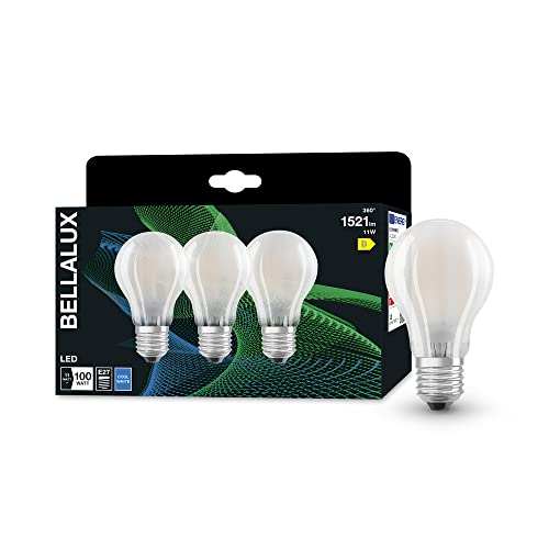 BELLALUX LED Lampe für E27-Sockel, mattes Glas ,Kaltweiß (4000K), 1521 Lumen, Ersatz für herkömmliche 100W-Leuchtmittel, nicht dimmbar, 3-er Pack von Ledvance