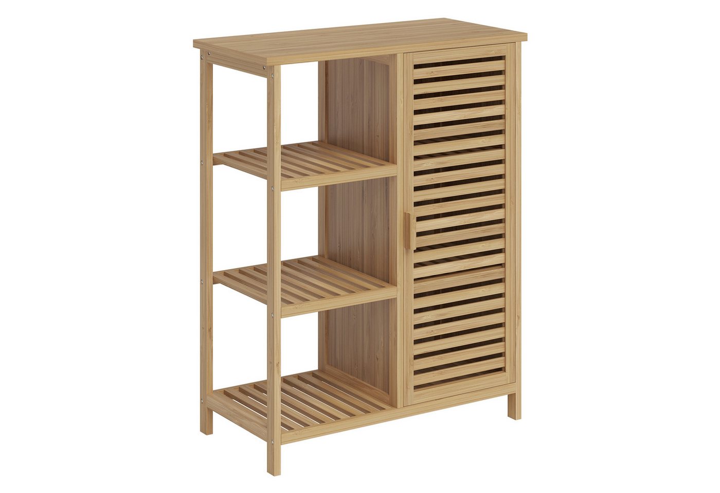 Bellamio Badkommode Newa (Badezimmer-Schrank mit 6 Ablagen und 1 Tür), aus Bambus von Bellamio