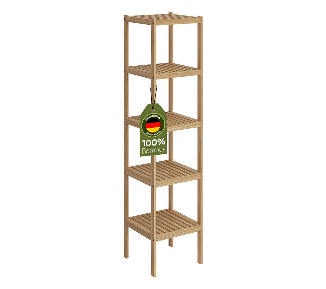 Bellamio Badregal Newa aus Bambus, 5 Ebenen, natürliches Standregal lackiert, verfügbar mit 3 oder 5 Ablageflächen Bellamio Badregal Newa aus Bambus, 5 Ebenen, natürliches Standregal lackiert, verfügbar mit 3 oder 5 Ablageflächen von Bellamio