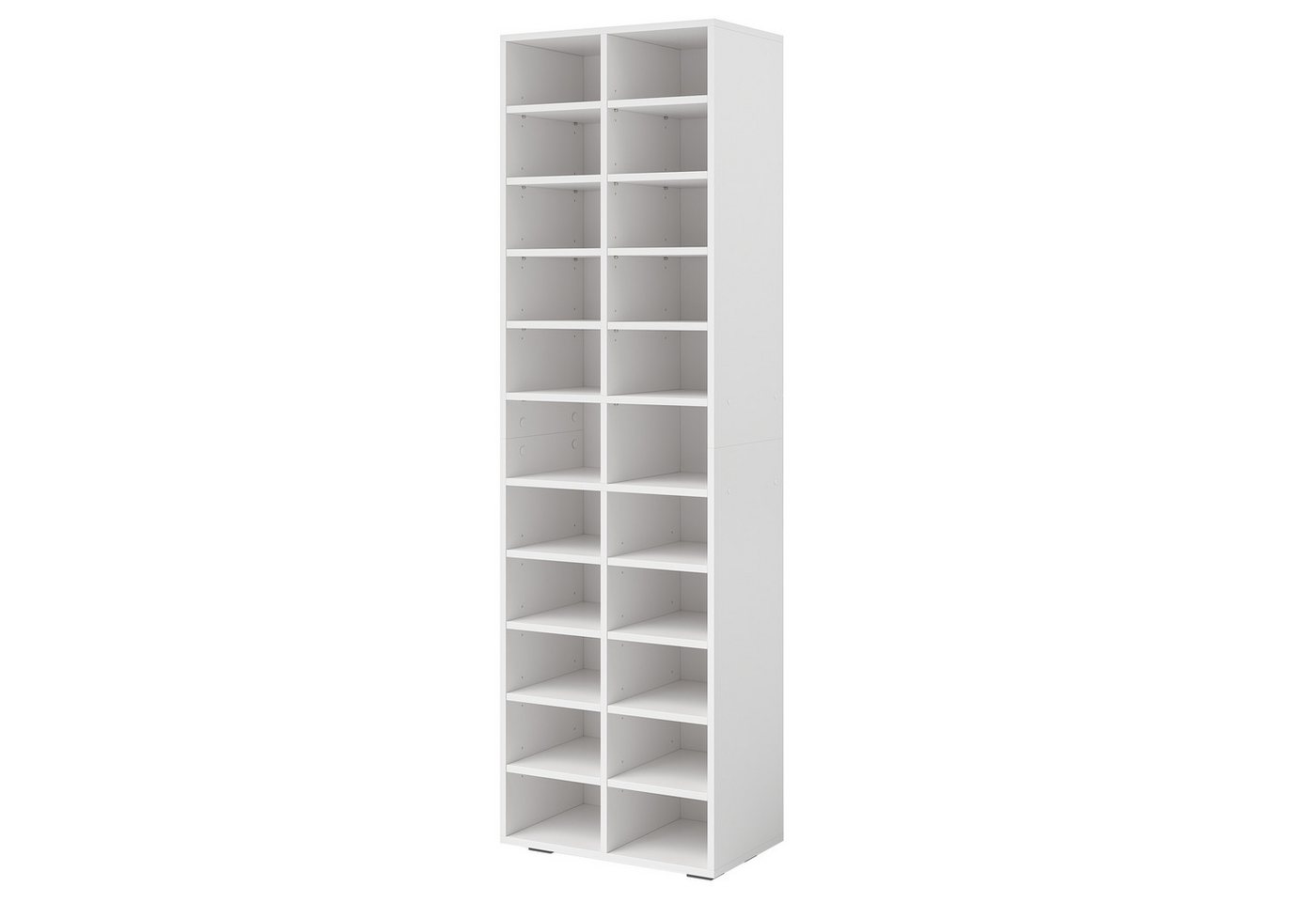 Bellamio Bücherregal Arve, Standregal, Regal weiß, 22 Ablagefächer, umbaubar zu 2 Regalen, Maße 183 x 33 x 54 cm von Bellamio