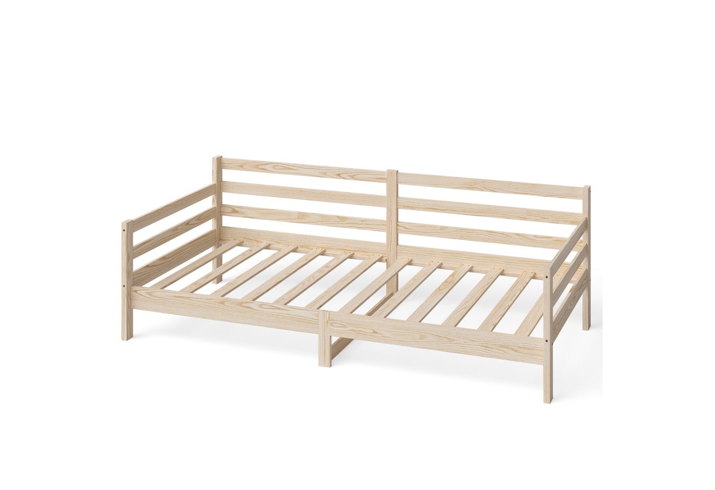 Bellamio Daybed Ayr (inkl. Lattenrost, 90x200 cm), ohne Ausziehfunktion, aus Kiefer Massivholz, natur unbehandelt von Bellamio