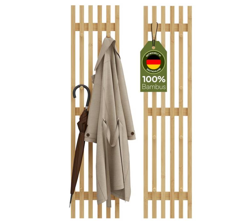 Bellamio Garderobenpaneel Sava (2 St., 2er-Set), Flurgarderobe aus Bambus, 110x25 cm von Bellamio