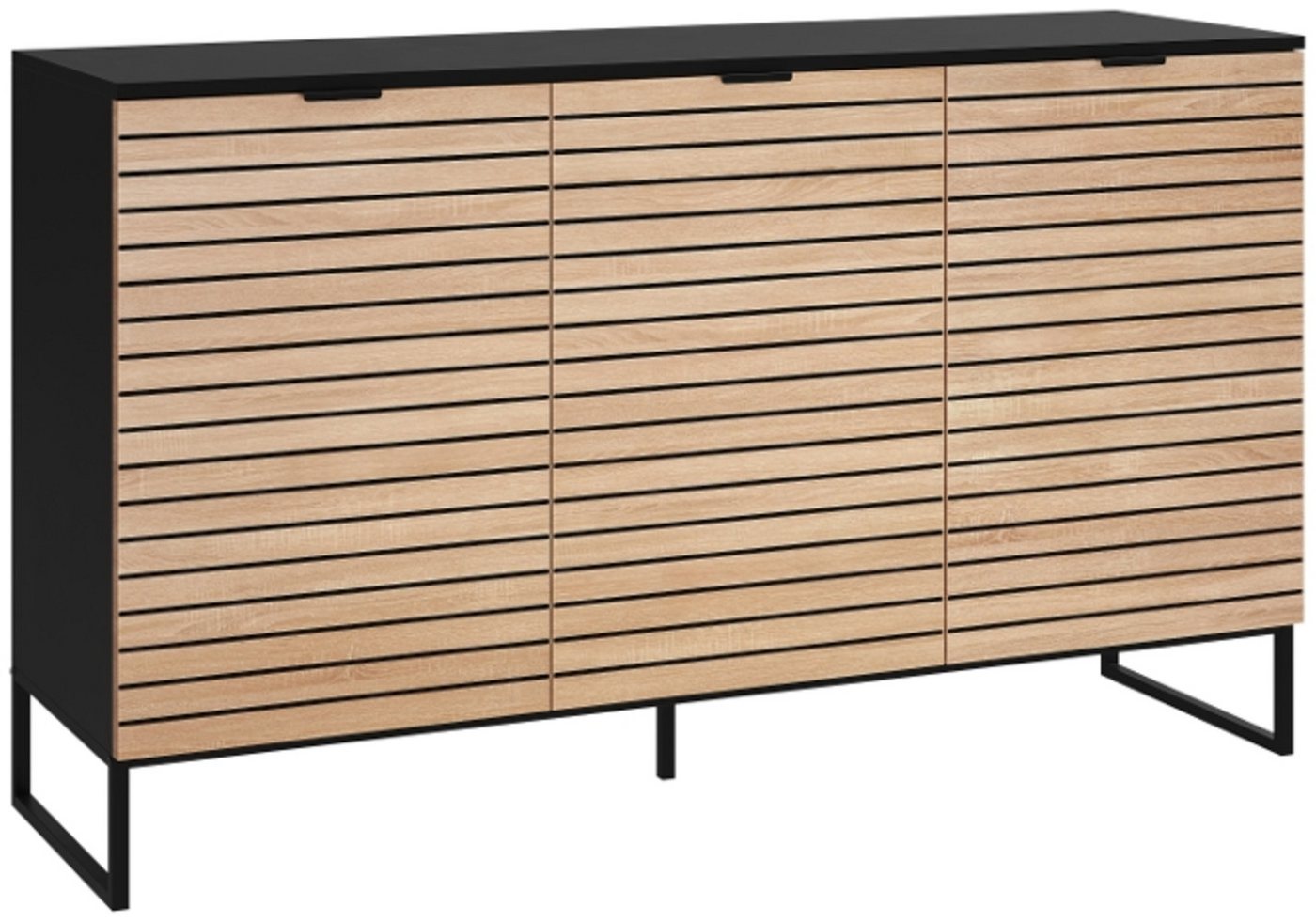 Bellamio Kommode Luvua in schwarz/Eichenoptik, Kommode 135cm lang mit Holzoptik-Front Bellamio Kommode Luvua in schwarz/Eichenoptik, Kommode 135cm lang mit Holzoptik-Front von Bellamio