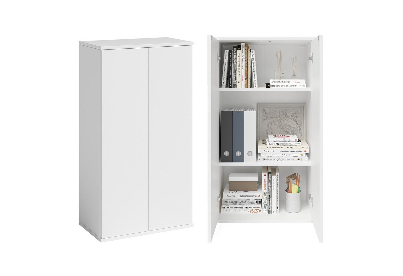 Bellamio Mehrzweckschrank Ais (Vorratsschrank 110 cm hoch) grifflos, push-to-open Funktion, 2 Größen von Bellamio