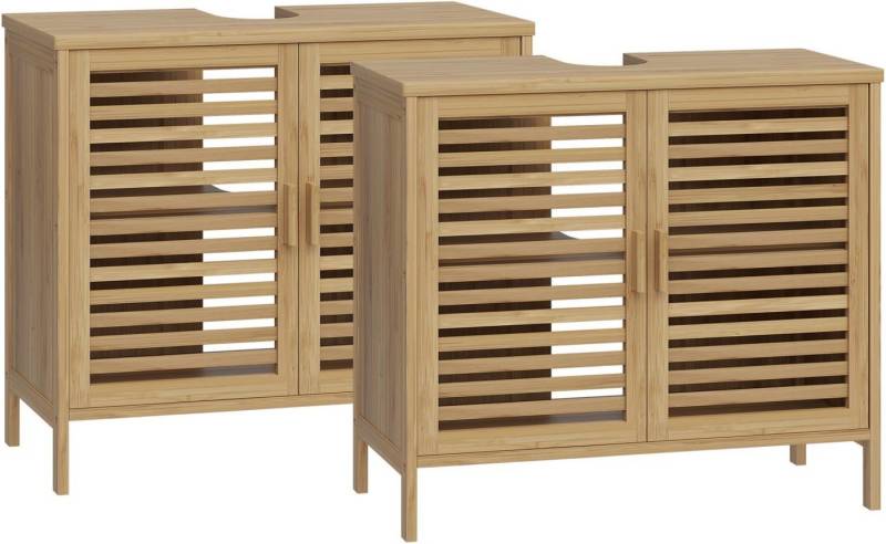 Bellamio Waschbeckenunterschrank Newa (Spar_Set, 2-St) aus natürlichem Bambus, robst und langlebig von Bellamio