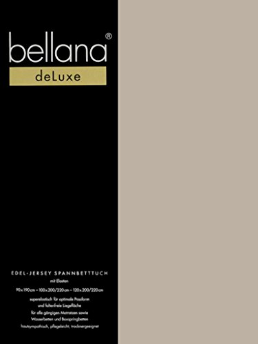 bellana® Deluxe Spannbetttuch für Wasserbetten und Boxspringbetten, 90-120 x 200-220 cm, Cappuccino von bellana