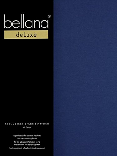 bellana® Deluxe Spannbetttuch für Wasserbetten und Boxspringbetten, 90-120 x 200-220 cm, Marine von bellana