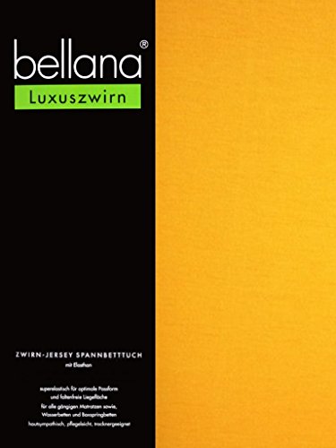 bellana® Luxuszwirn Jersey Spannbetttuch für Wasserbetten und Boxspringbetten, 140-160 x 200-220 cm, Gold von Bellana
