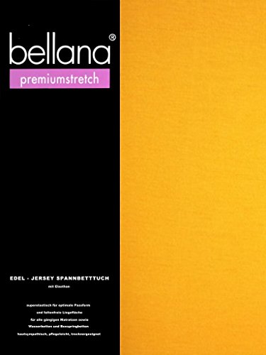 bellana® premiumstretch Edel-Elastic-Jersey Spannbetttuch für Wasserbetten und Boxspringbetten, 140-160 x 200-220 cm, Gold von Bellana