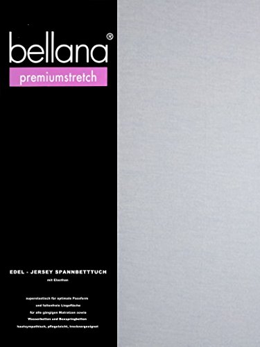 bellana® premiumstretch Edel-Elastic-Jersey Spannbetttuch für Wasserbetten und Boxspringbetten, 90-120 x 200-220 cm, Mittelblau von Bellana