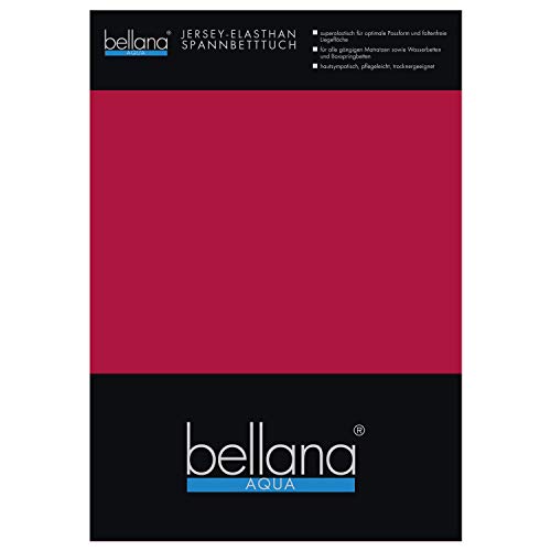 Bellana Aqua-Jersey Spannbettlaken für Wasserbetten mit 3% Elastan / 180-200 x 200-220 cm Rubin von Bellana