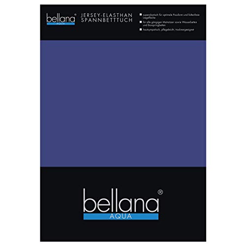 Bellana Aqua-Jersey Spannbettlaken für Wasserbetten mit 3% Elastan / 180-200 x 200-220 cm in Marine von Bellana