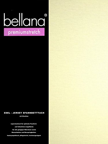 bellana® premiumstretch Edel-Elastic-Jersey Spannbetttuch für Wasserbetten und Boxspringbetten, 140-160 x 200-220 cm, Natur von Bellana