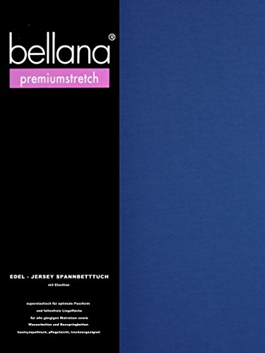 bellana® premiumstretch Edel-Elastic-Jersey Spannbetttuch für Wasserbetten und Boxspringbetten, 140-160 x 200-220 cm, royal von Bellana