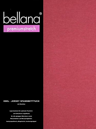 bellana® premiumstretch Edel-Elastic-Jersey Spannbetttuch für Wasserbetten und Boxspringbetten, 180-200 x 200-220 cm, Bordeaux von Bellana