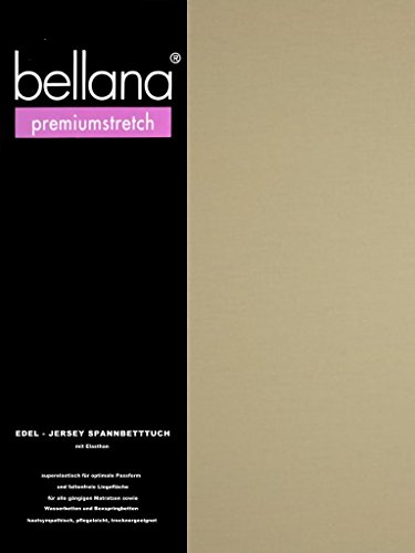 bellana® premiumstretch Edel-Elastic-Jersey Spannbetttuch für Wasserbetten und Boxspringbetten, 180-200 x 200-220 cm, Creme von Bellana