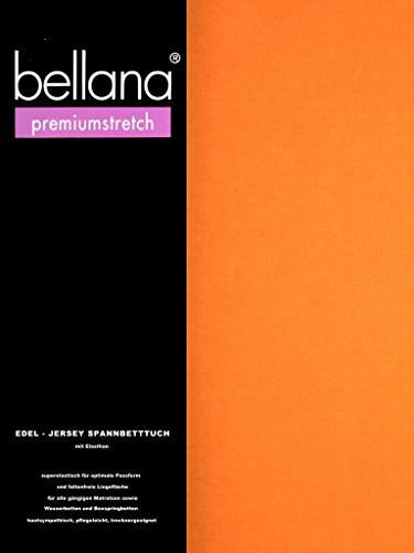 bellana® premiumstretch Edel-Elastic-Jersey Spannbetttuch für Wasserbetten und Boxspringbetten, 180-200 x 200-220 cm, Papaya von Bellana
