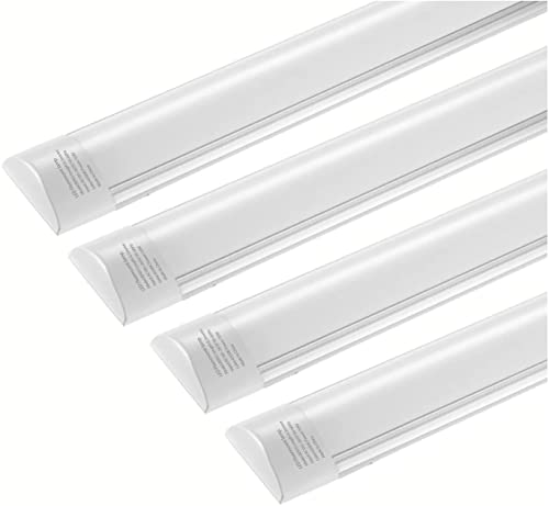 Bellanny 4 Pack LED Deckenleucht Röhre Licht 30cm, 10W 1200LM Feuchtraumleuchte LED, 3000K Warmweiß Werkstattlampe, 130° Abstrahlwinkel Kellerlampe Lichtleiste für Wohnzimmer Küche Garage Büro von Bellanny