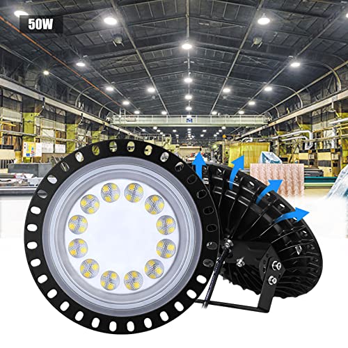 Bellanny LED Strahler 50W, 5000LM Hallenstrahler LED UFO Industrielampe, 6500K Kaltweiß LED Werkstatt Deckenleuchte Werkstattleuchte Hallenleuchte Industrielampe LED High Bay Licht für Fabriken Läger von Bellanny