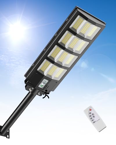 Bellanny 600W Solar Straßenlaternen, 468LED Solarlampen für Außen mit Bewegungsmelder Sensor, 6500K Wandleuchten mit Fernbedienung - IP65 Wasserdichte Straßenlampe Wegeleuchte für Garten Garage Hof von Bellanny