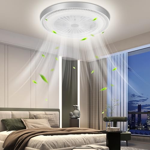 Bellanny 60W LED Deckenleuchte mit Ventilator, Ø50cm Deckenventilator mit Beleuchtung, 3000-6500K, 6 Windstufen Deckenlampe Dimmbar Fernbedienung&App, Moderne Smart-Lampe für Schlafzimmer Wohnzimmer von Bellanny