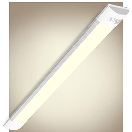 Bellanny LED Deckenleucht Röhre Licht 60cm, 20W 2400LM Leuchtstoffröhre, 3000K Warmweiß Feuchtraumleuchte LED, 130° Abstrahlwinkel Lichtleiste Werkstattlampe für Wohnzimmer Küche Garage Keller Büro von Bellanny