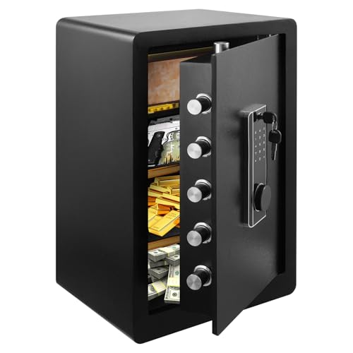 Bellanny 73L Safe Tresor Feuerfest | Möbeltresore | Elektronischer Tresores mit Programmierbarem digitalem Tastenfeld & Herausnehmbares Regal Groß Schlüsseltresor für Zuhause Bargeld Schmuck Dokumente von Bellanny