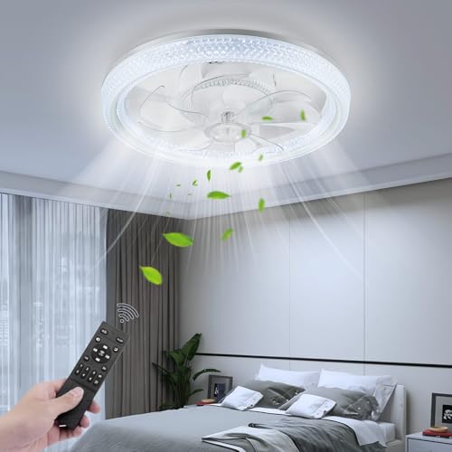 Bellanny Deckenleuchte mit Ventilator, 70W Dimmbare LED Deckenventilator mit Beleuchtung, 3 Farbtemperatur 6-Speed Leise Deckenlampe Fernbedienung APP für Wohnzimmer Schlafzimmer Esszimmer Büro, 48CM Bellanny Deckenleuchte mit Ventilator, 70W Dimmbare LED Deckenventilator mit Beleuchtung, 3 Farbtemperatur 6-Speed Leise Deckenlampe Fernbedienung APP für Wohnzimmer Schlafzimmer Esszimmer Büro, 48CM von Bellanny