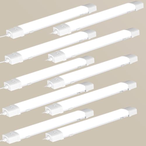 Bellanny LED Feuchtraumleuchte 115CM Werkstattlampe, 10×40W 4800LM Deckenleuchte Röhre - IP54 Wasserdicht Neutralweiß 4500K Verknüpfbar Neonröhre mit Bewegungsmelde für Büro Garage Werkstatt Keller von Bellanny