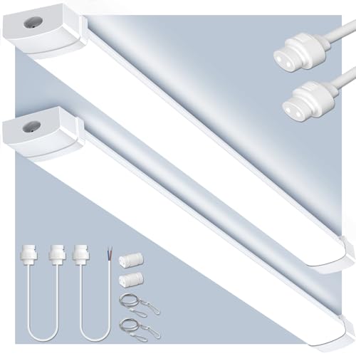 Bellanny LED Feuchtraumleuchte 90CM Werkstattlampe, 2pcs 30W 3600LM Verknüpfbar LED Werkstatt Deckenleuchte Röhre Licht, IP65 Wasserdicht 6500K Kaltweiß Kellerlampe für Wohnzimmer Küche Büro Garage von Bellanny