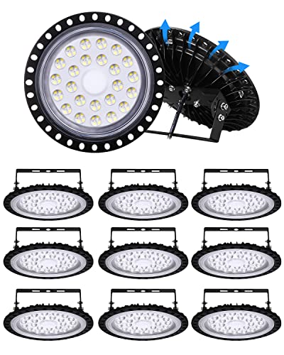 Bellanny LED Hallenstrahler 100W, 10 PacK 10000LM LED UFO Industrielampe, Kaltweiß 6500K LED Werkstatt Deckenleuchte Werkstattleuchte Hallenleuchte Strahler LED High Bay Licht für Fabriken Läger Hof von Bellanny