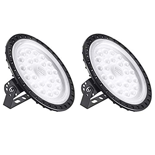 Bellanny LED Hallenstrahler 100W, 2 PacK 10000LM LED UFO Industrielampe, Kaltweiß 6500K LED Werkstatt Deckenleuchte Werkstattleuchte Hallenleuchte Strahler LED High Bay Licht für Fabriken Läger Hof von Bellanny