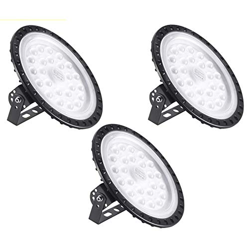 Bellanny LED Hallenstrahler 100W, 3 PacK 10000LM LED UFO Industrielampe, Kaltweiß 6500K LED Werkstatt Deckenleuchte Werkstattleuchte Hallenleuchte Strahler LED High Bay Licht für Fabriken Läger Hof von Bellanny