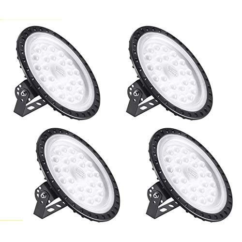Bellanny LED Hallenstrahler 100W, 4 PacK 10000LM LED UFO Industrielampe, Kaltweiß 6500K LED Werkstatt Deckenleuchte Werkstattleuchte Hallenleuchte Strahler LED High Bay Licht für Fabriken Läger Hof von Bellanny