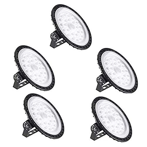Bellanny LED Hallenstrahler 100W, 5 PacK 10000LM LED UFO Industrielampe, Kaltweiß 6500K LED Werkstatt Deckenleuchte Werkstattleuchte Hallenleuchte Strahler LED High Bay Licht für Fabriken Läger Hof von Bellanny