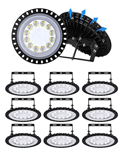 Bellanny LED Hallenstrahler 50W 5000LM Hallenleuchte LED Werkstatt Deckenleuchte, 10 PacK 6500K UFO Industrielampe Werkstattleuchte Industrielampe LED High Bay Licht Strahler für Fabriken Läger Hof von Bellanny