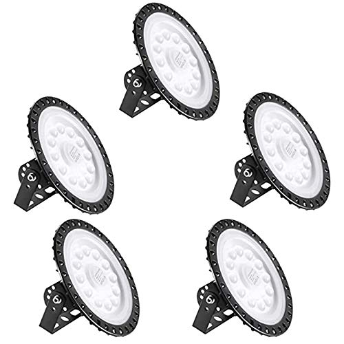 Bellanny LED Hallenstrahler 50W 5000LM Hallenleuchte LED Werkstatt Deckenleuchte, 5 PacK 6500K UFO Industrielampe Werkstattleuchte Industrielampe LED High Bay Licht Strahler für Fabriken Läger Hof von Bellanny