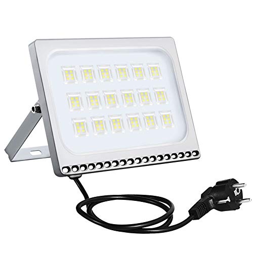 Bellanny LED Strahler Außen 100W, 8000LM Superhell Außenstrahler, 6500K Kaltweiß LED Fluter mit stecker, IP65 Wasserdicht Flutlicht, Außen-Sicherheitsbeleuchtung für Garten Innenhöfe Flur Garage Hotel von Bellanny