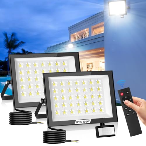 Bellanny LED Strahler mit Bewegungsmelder Außen 100W 10000 Lumen Fluter Flutlicht - 2er 6500K 180°Erfassungsbereich Scheinwerfer mit Fernbedienung IP66 Wasserdicht Außenstrahler für Garten Hof Garage Bellanny LED Strahler mit Bewegungsmelder Außen 100W 10000 Lumen Fluter Flutlicht - 2er 6500K 180°Erfassungsbereich Scheinwerfer mit Fernbedienung IP66 Wasserdicht Außenstrahler für Garten Hof Garage von Bellanny