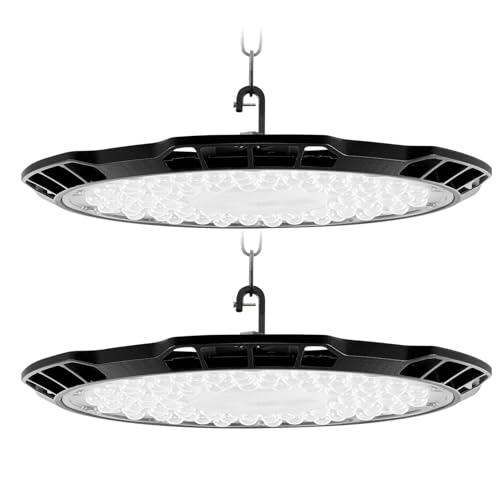 Bellanny 500W UFO Werkstattlampe, 50000LM Superhelle LED Werkstatt Deckenleuchte, 6500K Kaltweiß Hallenstrahler,IP65 Wasserdicht UFO LED High Bay Licht Strahler für Fabriken,Garage,Lagerhaus,Stadi,2pc von Bellanny