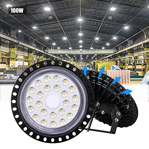 Bellanny LED Strahler 100W, 8000LM LED Hallenstrahler, 6500K Kaltweiß UFO Industrielampe mit 96LEDs - 120° Abstrahlwinkel Scheinwerfer Industrial LED Werkstatt Deckenleuchte für Fabriken Garage Hof von Bellanny