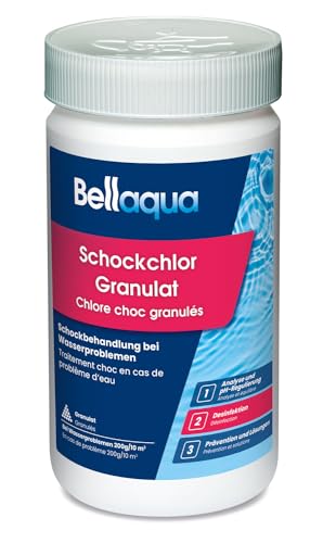 Bellaqua Chlor-Granulat Fix 1 kg - Chlorgranulat Pool Schnelldesinfektion, Wasserdesinfektion Chlor organisch - schnell löslich - Chlorgranulat Poolchemie, Wasserreinigung, Poolpflege von Bellaqua