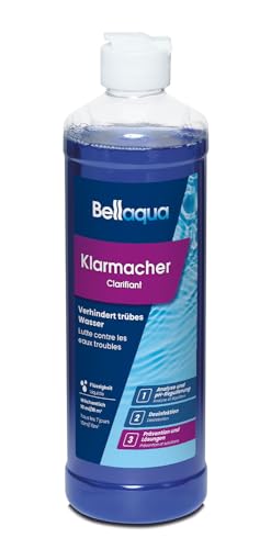 Bellaqua Klarmacher 0,5 L - verhindert trübes Wasser, flüssiges Konzentrat mit Klarmach-Effekt, für alle Filterarten auch Kartuschenfilter, Wasserpflege, Poolchemie, Poolpflege von Bellaqua