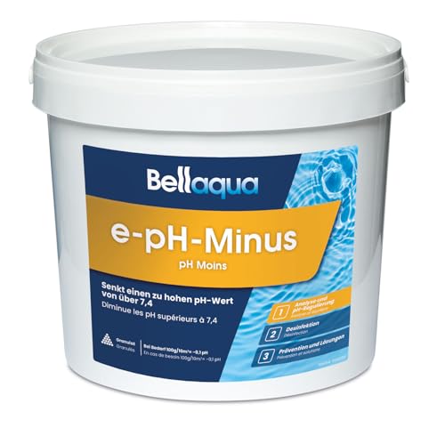Bellaqua e-pH-Minus 6 kg - pH Senker - schnell & effektiv pH Wert senken, optimale pH Regulierung - einfache Dosierung - Granulat Pool pH Regulierung - Wasserpflege, Poolchemie, Poolpflege von Bellaqua